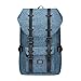Produktbild Laptop Rucksack 17 Zoll Vintage Backpack Reiserucksack für 15" Notebook of 2 Side Pockets für Wandern Reisen Camping (1linen blau)