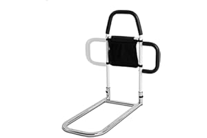 NEWFUN Sponda Letto Anziani, Sbarre Per Letto Anziani, Sponde Per Letto Anziani, Sbarra Letto Anziani, Con Corrimano Rimovibile e Rinforzato e Borsa di Stoccaggio, Sicura e Stabile
