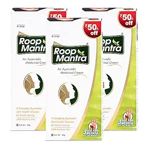 Roop Mantra Fairness Mens and Womens Face Cream, 60g (Pack of 3)