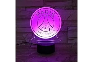 Veilleuse Led Paris Illumination 3D Club De Fc Saint Germain Enfants 1 Football Logo Lampe De Chevet Table De Nuit
