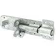 Merriway BH04255 2 A Brenton Type Heavy Duty Galvanised Rust Proof Padbolt Including Fittings, 200 mm, 8 inch, Silver