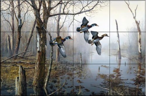 Ceramic Tile Mural - Backwater - by Jim Hansel - Kitchen splashback / Bathroom shower
