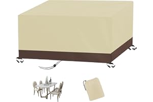 MAIFENGL Funda para Muebles de Jardín, Cubierta de Muebles Impermeable 420D Oxford Resistente al Polvo Anti-UV Funda Protectora, para Muebles de Exterior-BeigeBrown|| 210x80x70cm/LxWxH