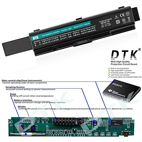 DTK PA3534U-1BRS PA3533U-1BRS PA3535-1BAS Batería de Repuesto para Portátil for TOSHIBA EQUIUM SERIES Satellite A200 A300 A500 L200 L300 L500 [10.8V 6600MAH 9CELLS]