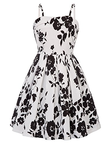 GRACE KARIN Fille Robe Rétro Vintage Robe de Princesse à Bretelles 11~12 Ans FR600-1