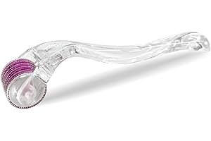 GLAUSTALOS Dermaroller, 540 Aiguilles en titane de 0,5 mm Dermaroller Barbe, Roller Micro Aiguille pour Stimule Repousse Cheveux, Pousse Barbe, Visage Soin de la Peau, Anti-rides (Transparent)