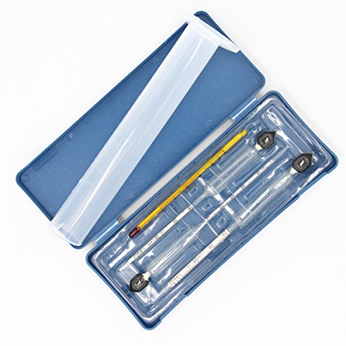 Latinaric 4pcs Alkohol Hydrometer Meter Vinometer Tester Messen 0 Bis 100 Thermometer Alkoholometer Messwerkzeuge mit Messglas - 4