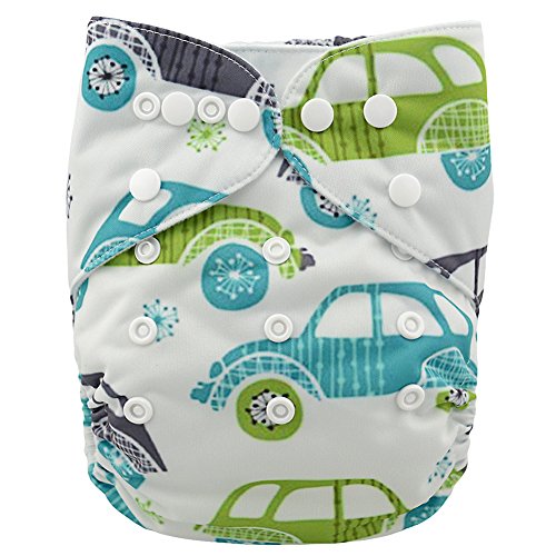 iZiv(TM) Newborn Organic Infant Waterproof/Adjustable/Reusable/Washable Pocket Cloth Diaper Fit Babies 0-3 Years(Car)
