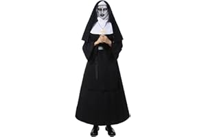 NSPSTT Halloween Costume Adult Nun Halloween Costume Fancy Dress for Adults Nun Outfit Women Adult The Nun Costume