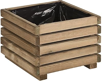 Jardipolys Bac à fleurs en bois carré KUB 40