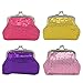 Price comparison product image TOOGOO Coin Pouch Purse 4 Packs Cute Canvas Gift Jewelry Trinkets Pouch Clasp Closure Wallet Assorted Colors (4 Pcs Sequins Coin Pouch)