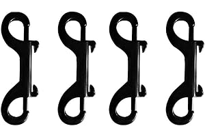 SANMUM Double End Bolt Snaps Stainless Steel Clip Hook Set for Scuba Diving Pets Keychains Holder Security Set of 4 (100mm,Black)