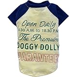 Doggy Dolly T538 Hundeshirt im Vintage Look, creme/dunkelblau, Größe : L