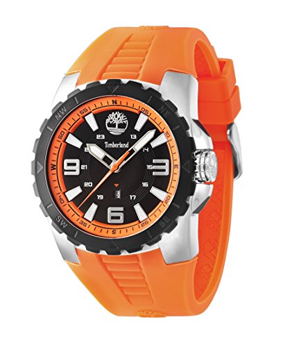 Timberland Ballard Herren-Quarzuhr mit schwarzem Zifferblatt Analog-Anzeige und Orange Rubber Strap 14478jstb/02P Timberland Ballard Herren-Quarzuhr mit schwarzem Zifferblatt Analog-Anzeige und Orange Rubber Strap 14478jstb/02P