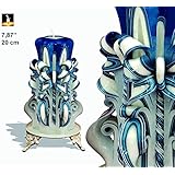 Kerze, geschnitzte Kerze, Geburtstag Geschenk, Blau Kerzen