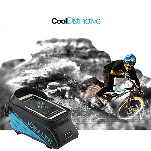 Vdealen Wasserdichte & Stoßfeste Fahrrad Handy Rahmen Tasche, Handyhalterung für 4,2 ~5,7 Zoll iPhone, Smartphone, Samsung, LG, Nexus, Sony, HTC (Schwarz & Silber, M/ 4.7 Zoll) - 8