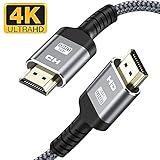cable hdmi 4k pour ps4 pro [High Speed HDMI Kabel 4K 18Gbps] Die branchenübliche Bandbreite von 18Gbps ermöglicht uneingeschränktes Video in 4K/1440p und HD 1080P. Genießen Sie mit diesem 4K HDMI Kabel beispiellose Videoqualität, gestochen scharfen und präzisen Sound sowie eine pufferfreie Ethernet Verbindung. Kein Bildschirmflimmern, kein schwarzer Bildschirm, keine Schneeflocken und kein Bildausfall, Sie können problemlos fernsehen, Filme ansehen und Spiele spielen und das Fest der audiovisuellen Medien genießen.