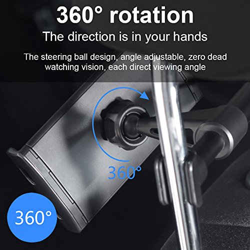 Supporti Poggiatesta per Tablet Cellulare con 2 Appendiabiti Auto, AFUNTA Supporto per Telefono Tablet per Schienale Auto universale per iPad Samsung Nintendo Switch Kindle Fire Smartphone Tablet da 4 a 10.1 pollici - Nero