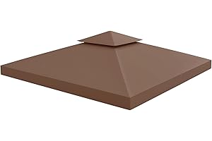 Outsunny Toit de Remplacement pour pavillon de Jardin Toile de Rechange pour pavillon tonnelle Tente 3 x 3 m Marron