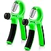 Produktbild 2er Pack | einstellbare Fingerhantel mit ergonomischem Handgriff, Handtrainer, Unterarmtrainer, Handexpander, Handmuskeltrainer für Hand- und Unterarm-Training | Stärke von 10 - 40 kg in Leucht-Grün | Schwarz