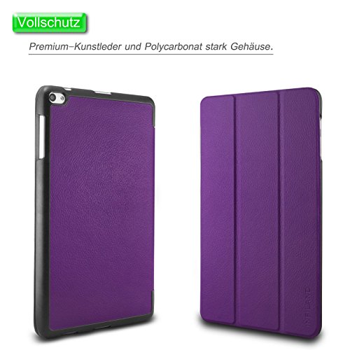 HuaWei MediaPad T2 10.0 Pro Hülle, Infiland Ultra Dünn Tri-Fold Muschel hochwertiges PU Leder Ultra Schlank Superleicht Ständer Shell Cover Schutzhülle Etui Tasche für Huawei MediaPad T2 10.0 Pro 25,7 cm (10,1 Zoll) IPS Tablet PC(Lila) - 2