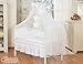 NEW & BEAUTIFUL LARGE WHITE CANOPY / MOSQUITO NET / DRAPE WITH decorative BOW & STARS + HOLDER TO FIT BABY COT OR COT BED (WHITE)