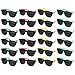 Price comparison product image Black Sunglasses (24 Pack) - High Grade Plastic Sunglasses with Assorted Neon Colored Temples Unisex Eyewear for Summer, Fashion, Parties, Beach, Pools for Adults and Kids