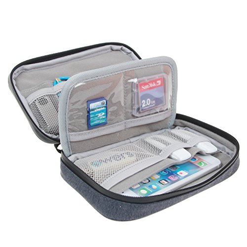 Damero Kleine Tasche für USB-Sticks und Speicherkarten, Aufbewahrungstasche Organiser Tasche für Zubehöre, Schwarz - 5