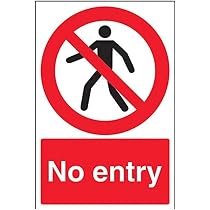Vsafety Cartello 'Vietato L'Accesso' (No Exit) Autoadesivo, 150x200 Mm, Conforme EN ISO 7010, Per Sicurezza Sul Lavoro