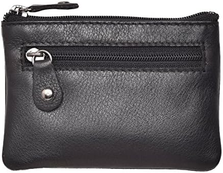 Arnicus Small Genuine Grained Leather Coin - Key Holder in Black