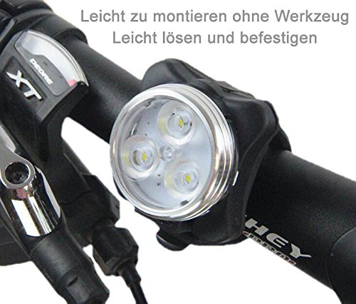 Siensync Wiederaufladbare LED Fahrradlampe, 350lm USB wiederaufladbare Fahrradlampe Set, Frontlicht + Rücklicht + 2 USB Kabel, 4 Licht Modi - 6