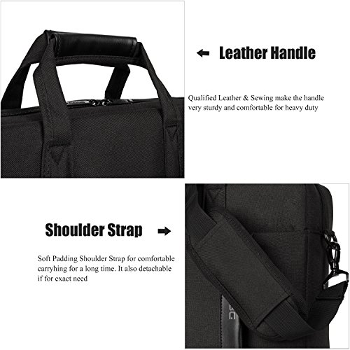 Laptop Tasche, DTBG 15,6 Zoll Nylon Schultertasche Messenger Bag Portable Handtasche Geschäftstermin Aktentasche Laptoptasche für 15-15,6 Zoll Tablet / Ultra-book / Macbook / Chromebook (Schwarz) - 6