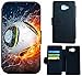 Produktbild Blade L3 Hülle ZTE Blade L3 Schutzhülle Handyhülle Flip Cover Case für ZTE Blade L3 (1359 Fußball Fussball im Feuer Abstract)