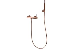 MICE COLLECTION IMEX Zestaw do kąpieli z kranem z kranu z uchwytem ręcznym, wykonany z mosiądzu SERIE MONZA Różowe złoto Szczotkowane - BDM039-5ORC