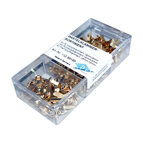 Wedo - Encuadernador de papel  met  lico  240 unidades  3 tipos  2 tama  os con cabeza redonda y 1 plano 
