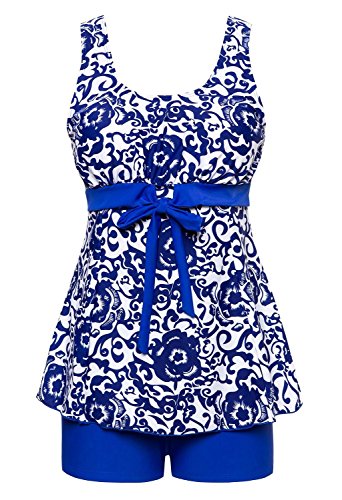 Summer Mae Mujer Traje De Baño del Bowknot Impresión Falda Balneario