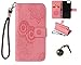 Produktbild iphone7 (4.7 Zoll) Wallet Case für Apple iPhone 7 Flip Hülle Laoke Eule Blumen Muster Handyhülle Schutzhülle PU Leder Case Skin Brieftasche Ledertasche Tasche im Bookstyle in +Staubstecker (7)