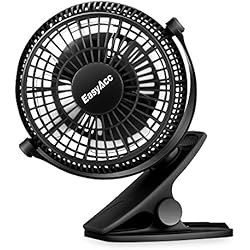 EasyAcc Clip Bureau Ventilateur Mini Ventilateur USB Ventilateur de Table Portable Ventilateurs 720 ° de Rotation pour Maison Bureau Chambre et Plus - Noir