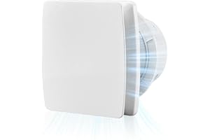 PENYUY 100mm Silent Powerful Bathroom Extractor Fan with Timer, Bathroom Fan Extractor with Backflow Flap, 95 m³/h, 12 Watt / 34 dB for Bathroom, Kitchen, Toilet