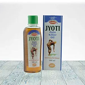 JAGRITI Jyoti Pain Killer Oil/Quick Action Pain Reliever Massage Oil Helpful In Relieving Pain & Inflammation In Joints, Back Ache, Arm, and Leg Pain/100% Pure & Natural - 200ml