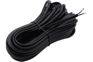 KingYH 10M Cable Eléctrico Negro 2 Núcleos 0,75 mm² Cable Flexible PVC Alambre de Cobre de Alta Resistencia a la Temperatura Cable de Alimentación para Uso en Condiciones Secas Electrodomésticos