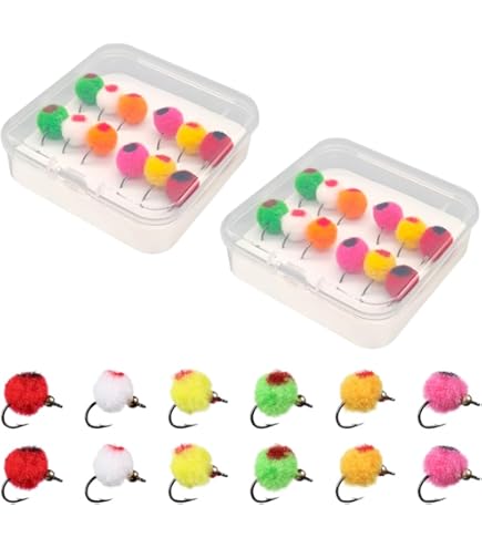 Tungsten Bead Egg Fly In Pink, Peach, Chartreuse Or Assorted | Trout Fishing Flies | Mustad