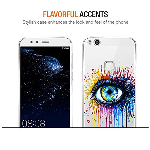 Huawei P10 Lite hÃ¼lle, Eouine Ultra Slim Soft TPU Muster SchutzhÃ¼lle Silikon StoÃŸfest Bumper Case Cover fÃ¼r Huawei P10 Lite 5.2-inch Smartphone (Auge)