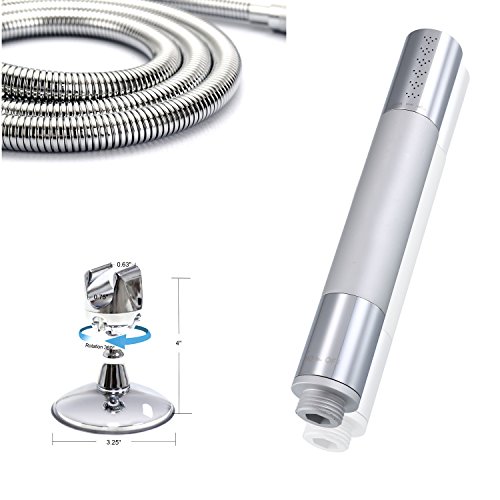 DSIKER®Wellness Hoher Druck Wasserspar Duschkopf,2 Jet Brausekopf,Bidet Dusche Intimdusche Hundedusche Spraybrause,Wasserdruck einstellbar,massiv Messing verchromt,Doppel Verschlungene Edelstahlschlauch und winkelverstellbare Handbrause Saugleistung Wandhalterung,Wellnessbrause, Brausekopf - 6