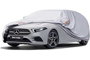 GUNHYI 6 Layers Heavy Duty Car Cover Custom Fit For Mercedes Benz A-class Hatchback A45 A35 A250 A220 A200 A180 2012-2024, Waterproof All Weather Outdoor Car Cover Sun Rain Dust Protection, Silver