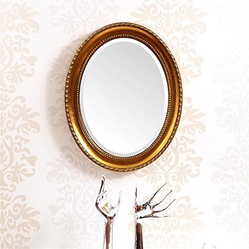 OVALER FACETTEN SPIEGEL IM BAROCK RAHMEN 48x38cm Wandspiegel Jugendstil-Look gold - 2
