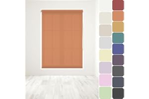 CAECUS Straight Edge Dim-Out Roller Blind - Easy Fit Home Office - 150cm Width x 160cm Width Drop - Burnt Orange