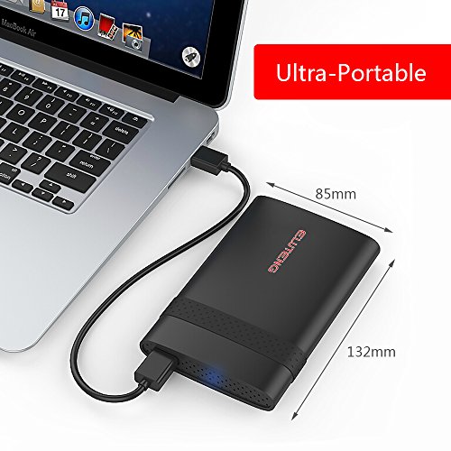 ELUTENG Festplattengehäuse 2.5 Zoll Externes Festplatten Gehäuse USB 3.0 für 7 & 9.5 mm 2.5” SATA HDD SSD Hard Drive Enclosure 2TB 5Gbps External HDD Gehäuse - 6