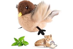 Matame Flapping Bird Cat Toy, Oiseau Volant pour Chat, Jouet Chat Interactif avec Son et Mouvement, Rechargeable USB, Oiseau Jouet Chat pour Chaton et Chat Adulte (#C)