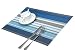 Produktbild Fletion Klassische Streifen Platzdeckchen Wasserdicht Isolierung Skid-Proof Hitzebeständig Tischset PVC Tablemat Platzsets für Küchentisch Kaffee Diner - Set aus 6